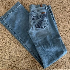 Medium wash seven for all mankind dojo flare jeans